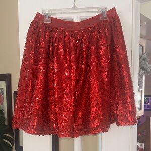 Cat & Jack Sparkling Red Sequin Skirt